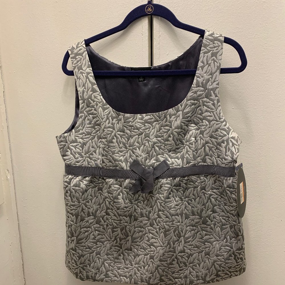 Behnaz Sarafpour Women's Top Shirt Metallic XL Gray